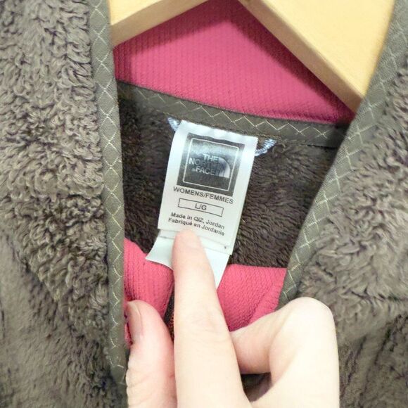 Women North Face Sweater 1/4 Zip Fleece Outdoor Jacket in Brown Size Large - Picture 8 of 9